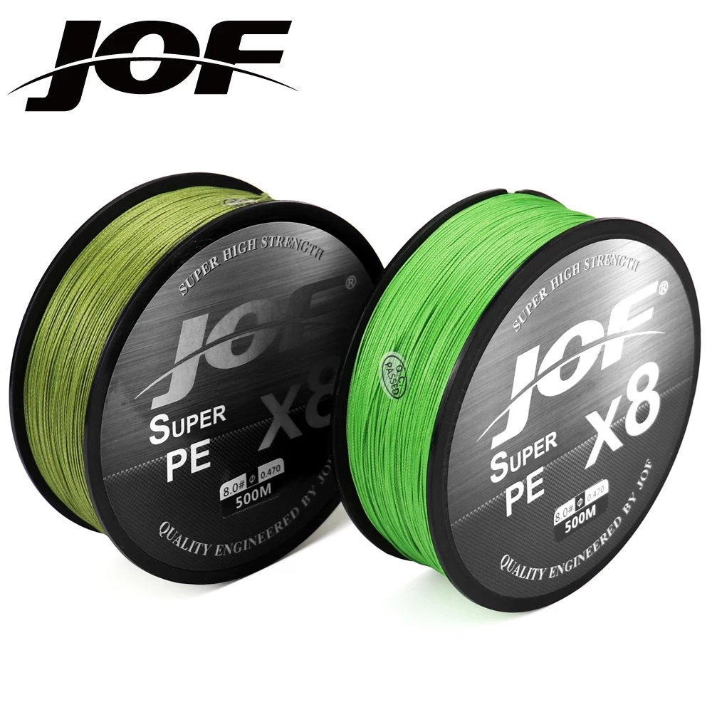 JOF 150 M-500 M 8 Strand Braided สายตกปลากลางแจ้งตกปลาทะเลตกปลาน้ําแข็งตกปลาแม่น้ําตกปลาตกปลาตกปลาเกียร์ 15-100LB X8