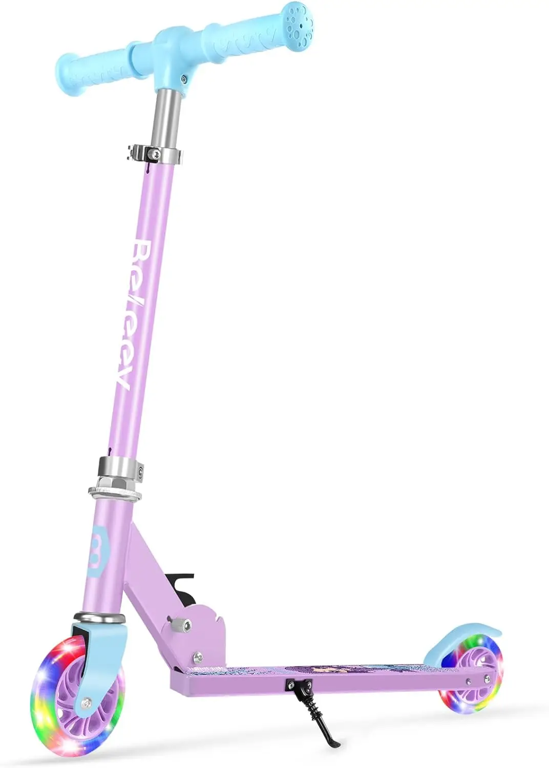 Scooters for Kids, 2 Wheel Folding Kick Scooter for Girls Boys, 3 Adjustable Height, Light Up Wheels, Lightweight Scooter with S