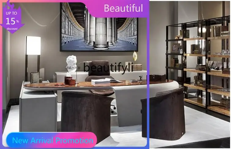 

Italian light luxury desk office desk workbench boss desk G1218