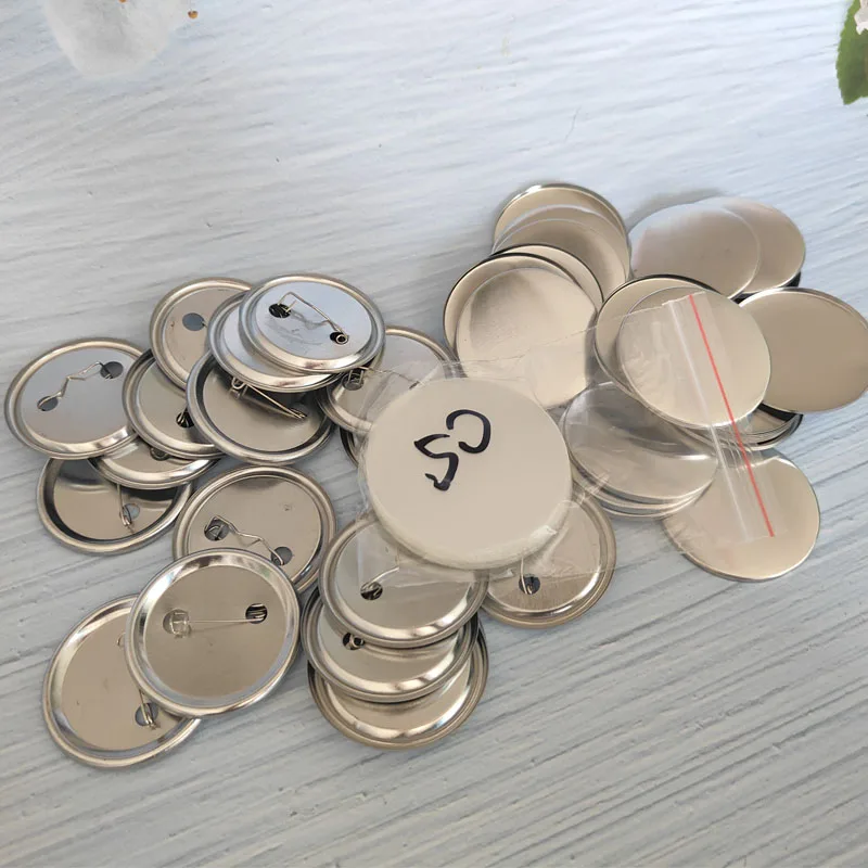100 SET Blank Badge Pin Button Making Parts 25mm 32mm 37mm 50mm 56mm 58mm 75mm DIY Button Make For Punch Press Machine DIY Stamp