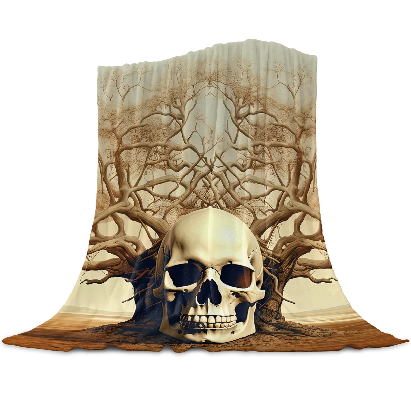 Grasslands Skulls Branches Throws Blankets for Sofa Bed Winter Soft Plush Warm Sofa Throw Blanket Holiday Gifts