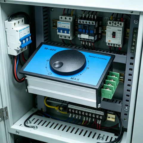 DC 10-60V 20A DC Motor Speed Controller Driver Soft Start Stall Low Voltage Protection 15KHz PWM 0-100% Speed Regulation