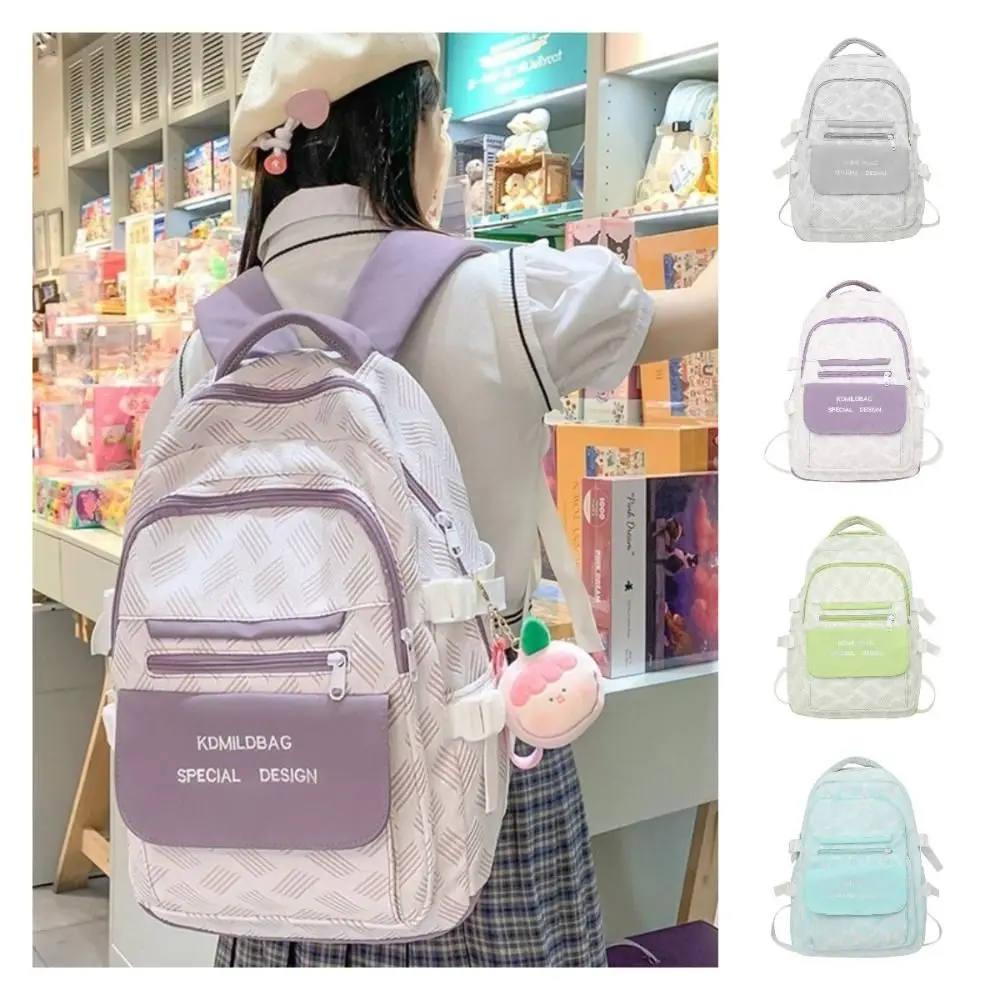 Multi Pocket Waterproof Students Backpack Large Capacity Leisure School Bag Fashion Casual Shoulder Bag Textbook