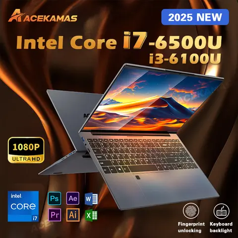 ACEKAMAS 15.6 "Intel Core i7 6500U i3 6100U Computer portatile Windows 11 Pro 16GB DDR4 1TB SSD Notebook PC Laptop portatili Gaming