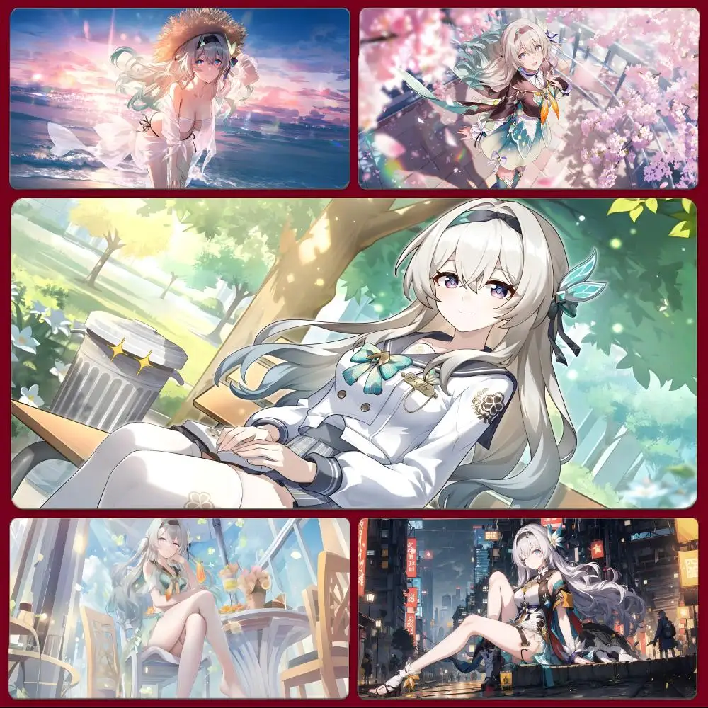 game character Honkai: Star Rail Firefly Mouse Pad Large Gaming Mousepad with Stitched Edges Thickened Desk Mat PC