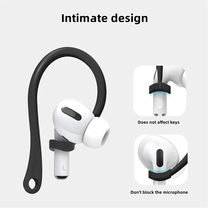 1 Pair Anti-lost Earhook Eartips Secure Fit Silicone Wireless Earphone Protective Accessories Holders For Apple AirPods 2 3 Pro