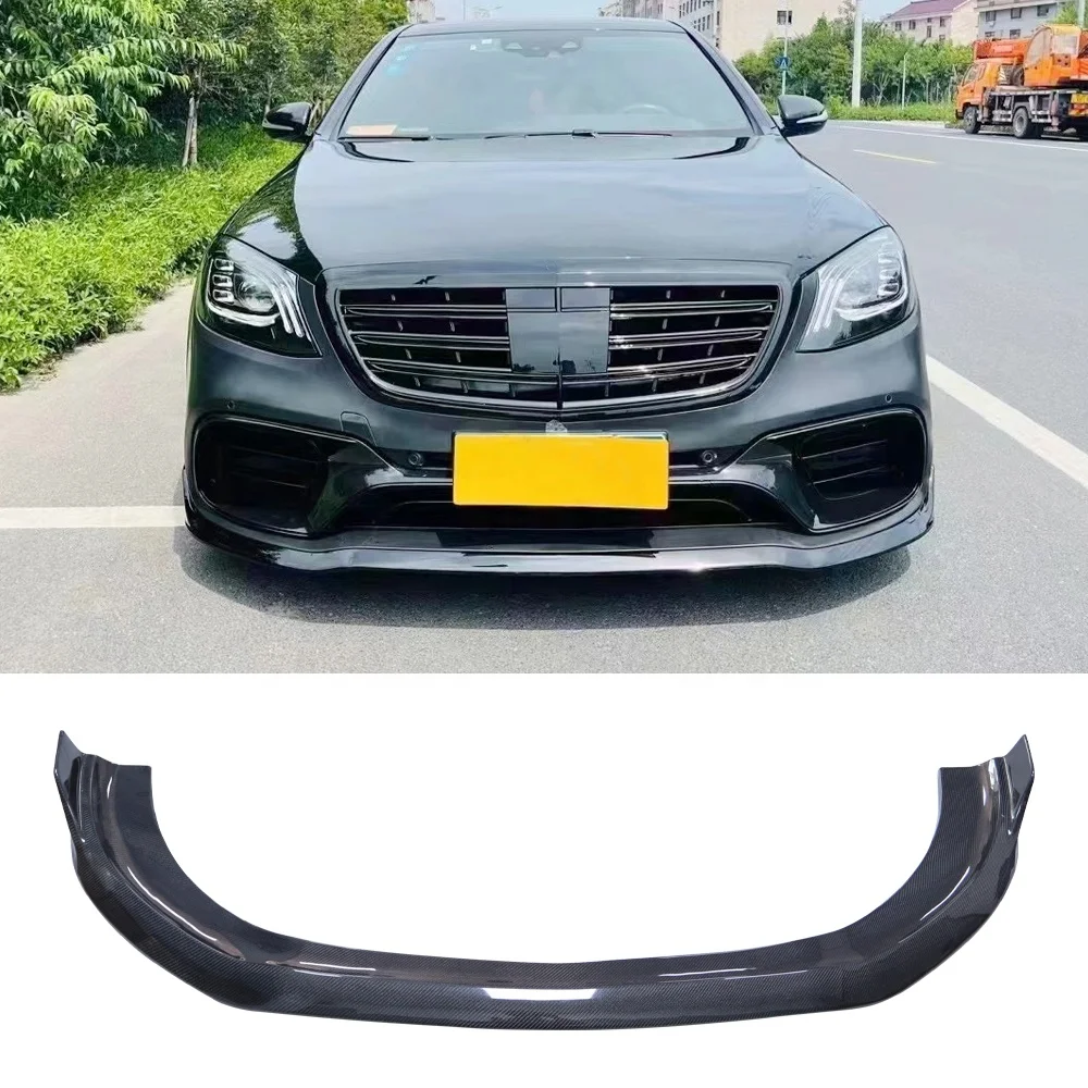 Carbon Fiber Body Kit For Mercedes-Benz S-Class S63 S65 W222 Front Bumper Lip  Rear Bumper Diffuser Spoiler Kit