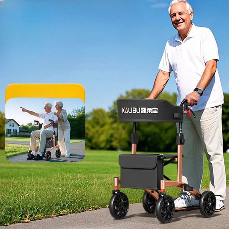 

Heavy-Duty Senior Rollator Walker for Elderly People Foldable Sit/Push Mobility Walker Medical Adjustable Handles‌ Shopping Cart