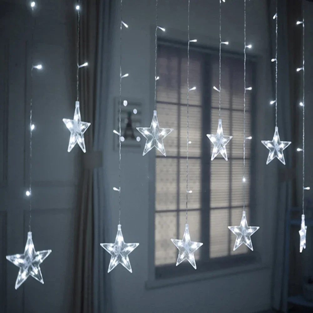 Star String Lights LED Christmas Garland Fairy Curtain light 2.5M Outdoor Indoor For Bedroom Home Party Ramadan Decoration 2023