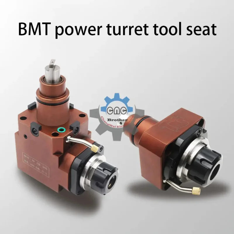 BMT power turret tool holder turning and milling compound center X radial Z axis 0 degree 90 degree CNC power head