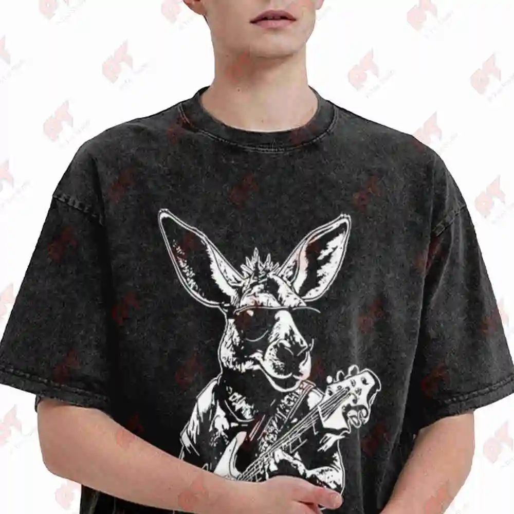 Australia Kangaroo Aussie Vintage Washed Tee Pure Cotton T-Shirt