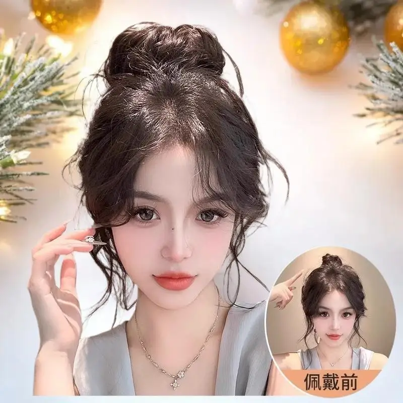 حاملي الشعر وحزم العصر الجديد؛ شعر كعكة سميك بشكل اصطناعي؛ ربطات شعر منخفضة للإناث؛ عبوات إطالة الشعر المستعار والشعر.