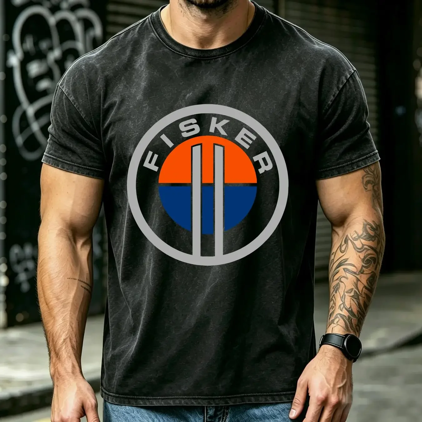 washed T Shirt Fisker Ocean Logo Beach Active Funny TEE Size S to 5XL vintage Washed Breathable homme Soft Slightly Stretched