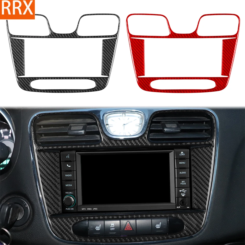 For Chrysler 200 2011-2014 Real Carbon Fiber Sticker Center navigation air vent panel Cover Car Accessories Interior decorative