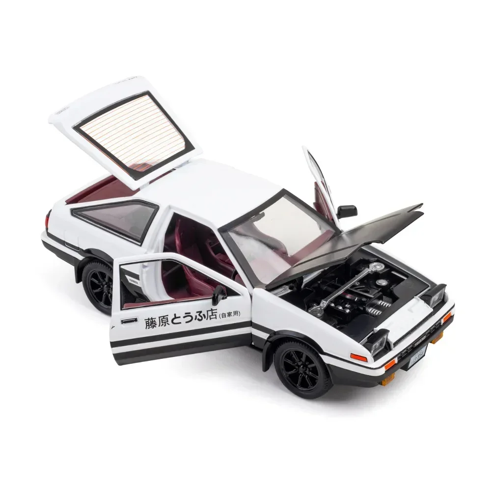 1:24 Initial D Toyota Trueno AE86 Legering Diecast Model Auto Sportwagen Speelgoed Voor Kinderen Volwassenen Trek Voertuigen Speelgoed Auto Zwarte Kap