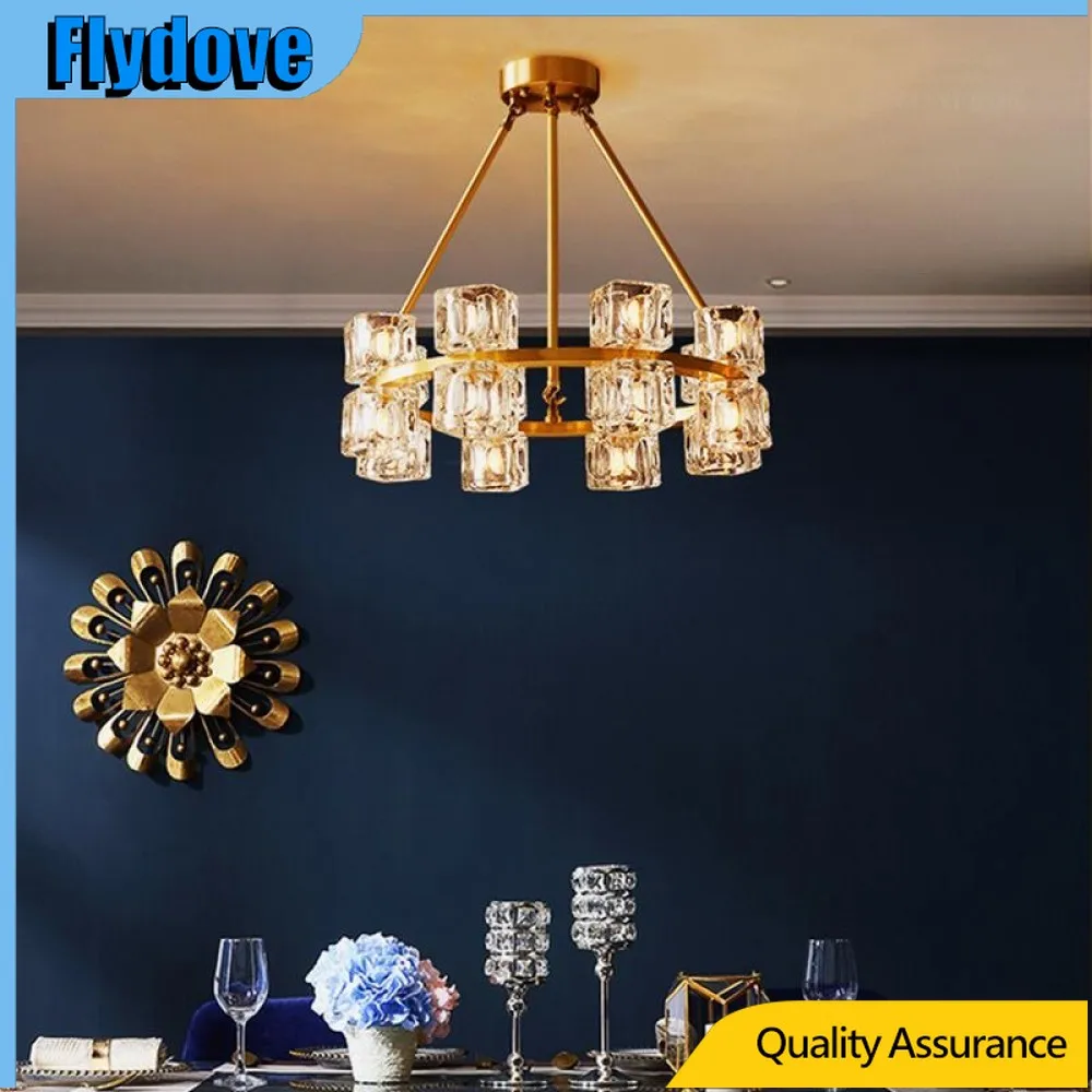 

Crystal Scandinavian Design Living Room Interior Hotel Crystal Glass Chandelier Lamps for Indoor Living Space Chamber Lighting