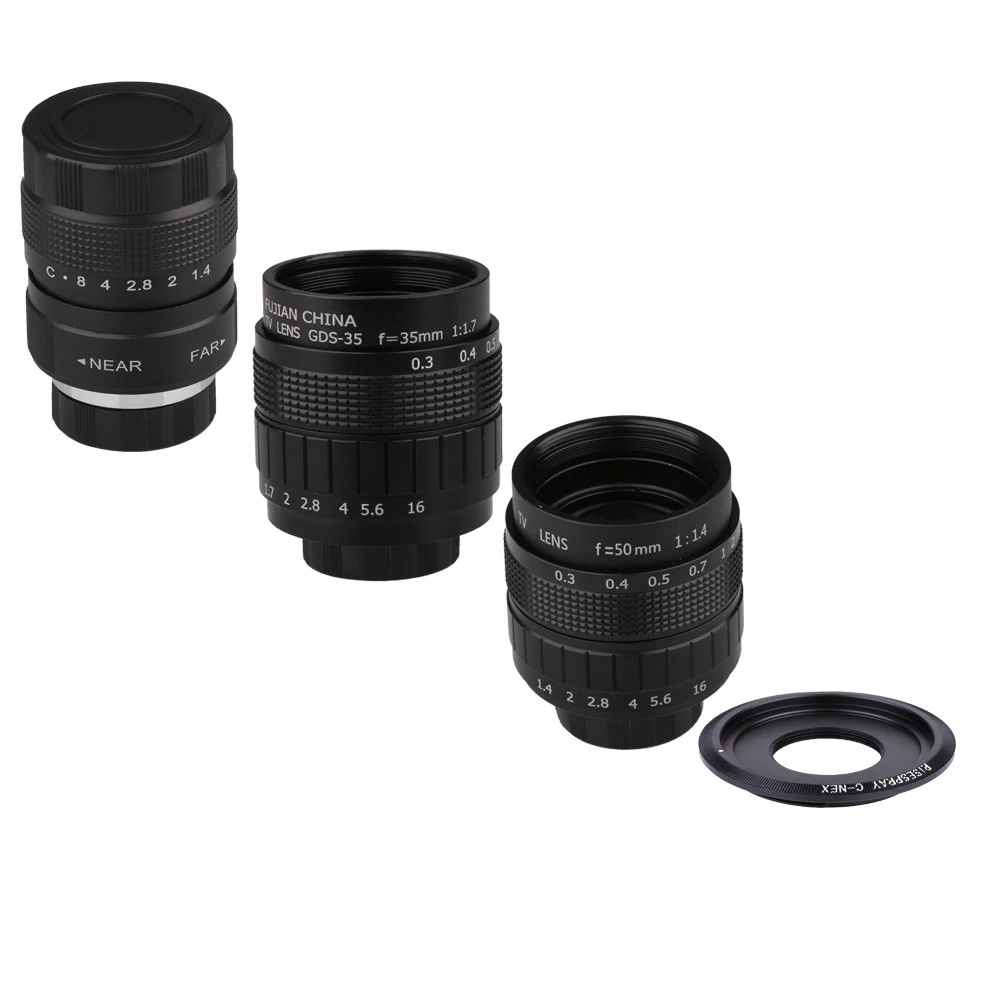 Für Fujian 25mm F1.4 / 35mm F1.7 / 50mm F1.4 CCTV TV Filmobjektiv +C-Ring für Fuji Fujifilm Nikon N1 Canon EOS.M R Sony NEX C-M4/3