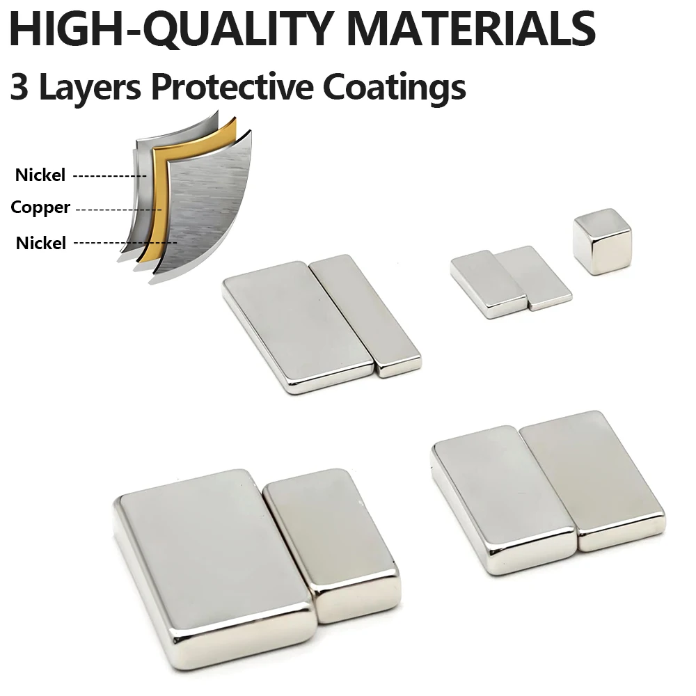 سوبر قوية كتلة المغناطيس مغناطيس النيوديميوم ندفيب N35 قوي دائم المغناطيسي imanes مغناطيس الثلاجة 5x5x5 20x10x2 #4