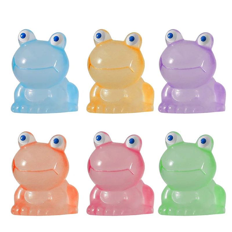 50pcs Luminous Frog Figurines Miniature Ornament Fairy Garden Dollhouses Animal Landscape Aquarium Crafts Home Office Decoration