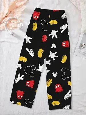 Pijamas Y2K de Mickey y sus amigos para niñas, pantalones 3D de dibujos animados, pijamas largos de anime para hombre y mujer