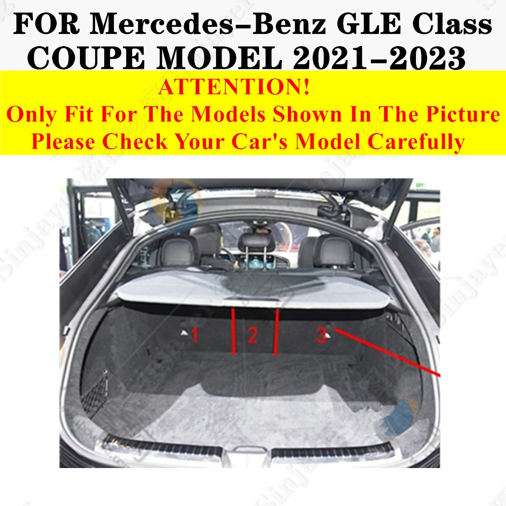 Car Trunk Mat For Mercedes-Benz GLE Coupe Hybrid 2023 2022 2021 Rear Cargo Liner Tail Boot Tray luggage Pad Vehicles Carpets