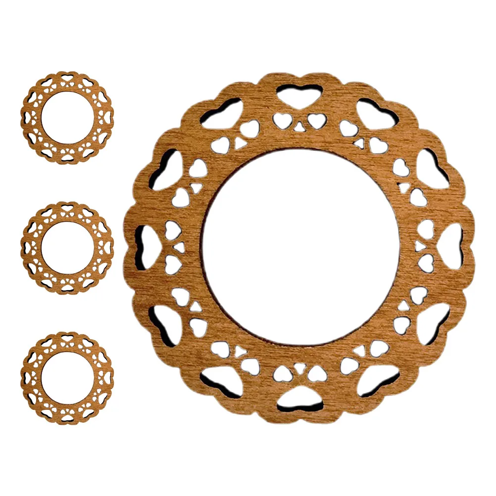 

4Pcs Wooden Napkin Rings Floral Hollow Vintage Design for Wedding Party Table Decoration Rustic Napkin Holders