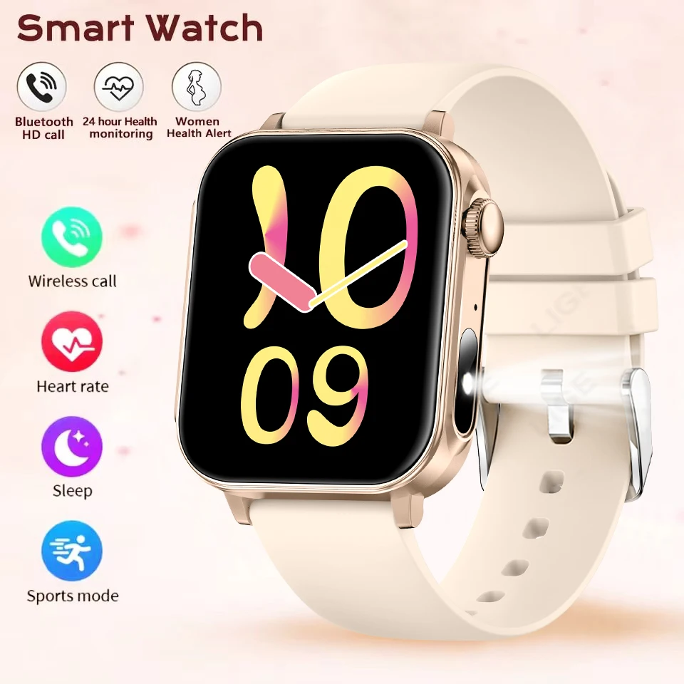 

LIGE новые умные часы с беспроводной зарядкой Type-C для мужчин и женщин, спортивные часы для мониторинга здоровья, BT Call, водонепроницаемый фонарик, умные часы для женщин