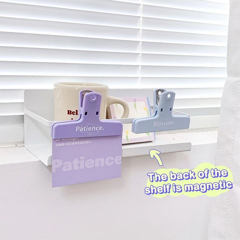 Simple Style Multifunctional Magnetic Clip Memo Folder Anti-curling Artifact With Hanging Hole Student Supplies Stationery