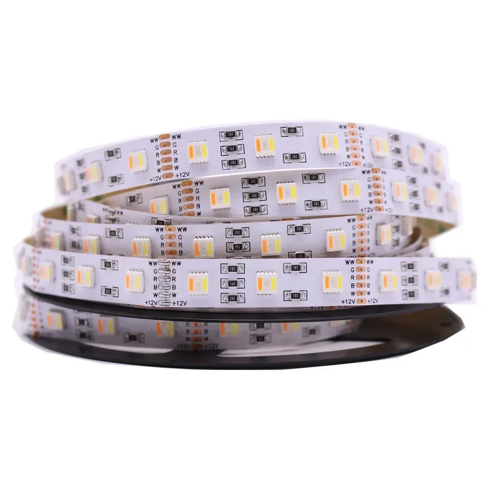 

LED Strip 5050 RGB+CCT RGBCCT RGBWW 60LEDs 84LEDs 96LEDs 112LEDs 12V 24V 5in1 Chips LED CW+RGB+WW Flexible Strip Tape Light COB