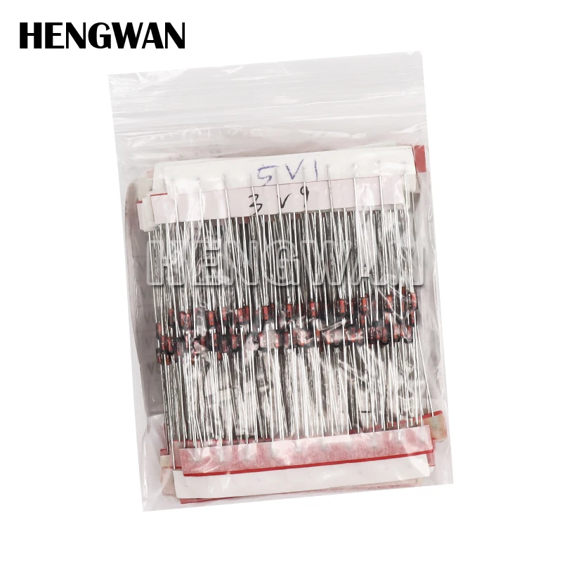 340pcs 1/2W Zener Diode Assorted Kit DO-35 0.5W 2V-47V 34Values Each 10pcs DIY Sample Set