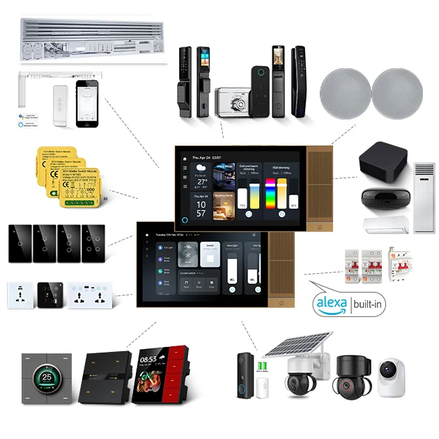 

Golden Security New TPA08 8 Inch Smart Screen Panel With Built In Alexa Voice Control And 2W Speakers IR Blaster Zigbee Gateway