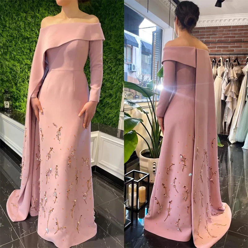 Exquisite Off The Shoulder Women Formal Evening Dresses  Beading Draped Celebrity Gowns for Birthday Party Dress 2024