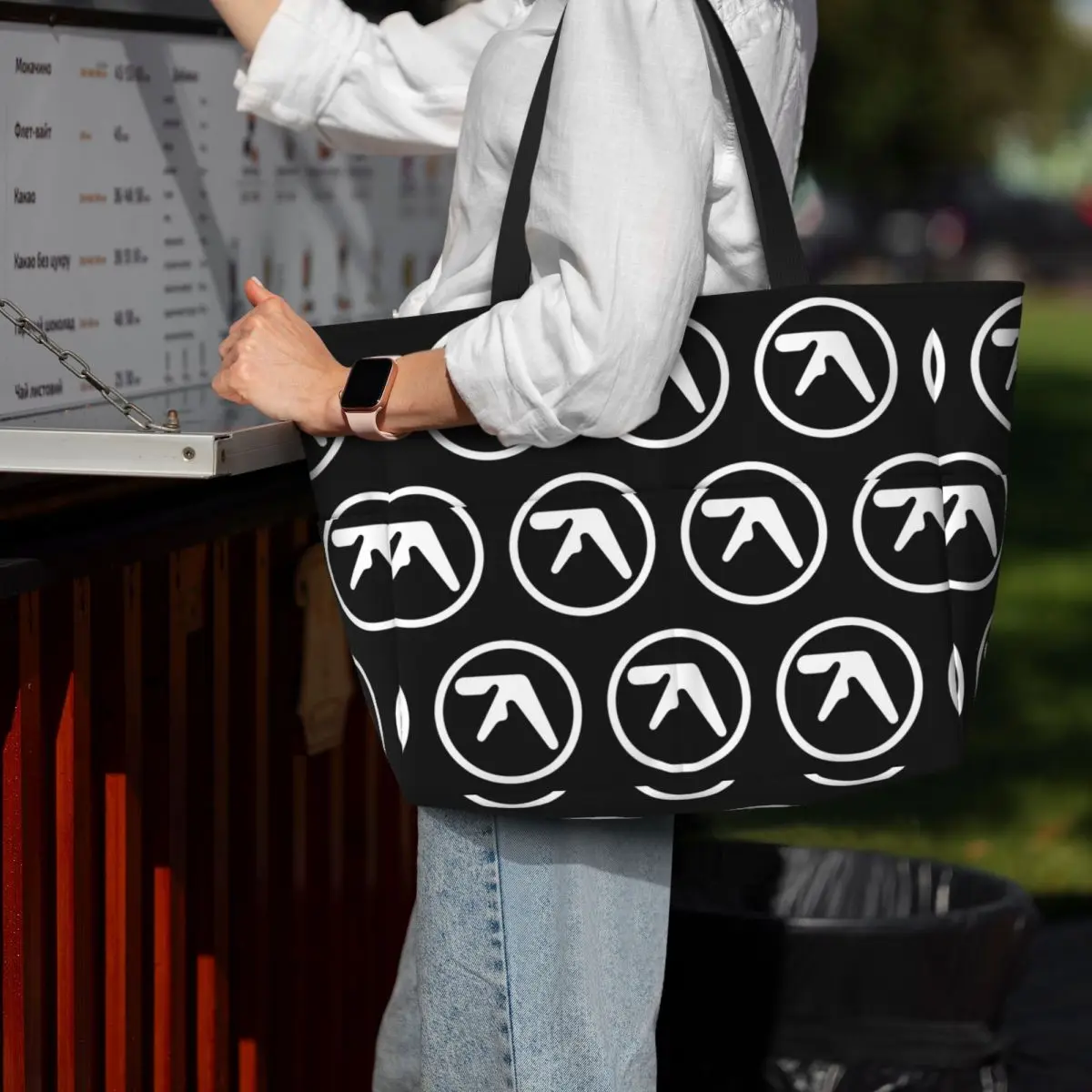 

Aphex Twin Creative Y2K Logo Beach Tote Bag Sport Gym Yoga Duffle Large Tote Bag Women Travel Bag Fitness bag