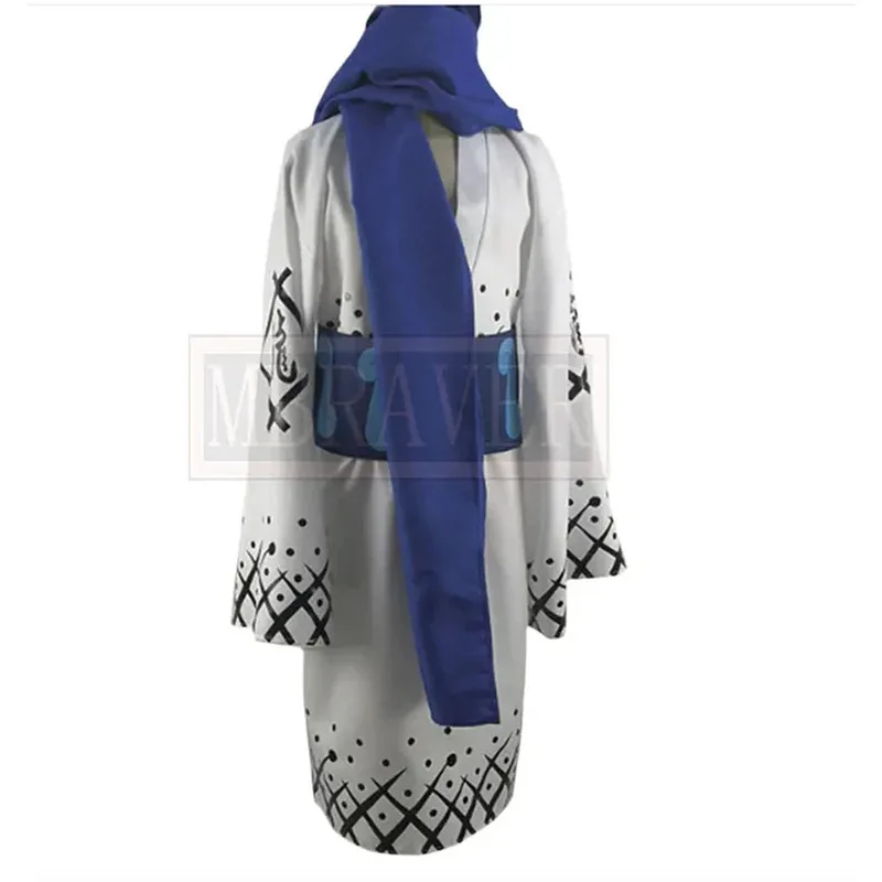 

lili 123Samurai Ryuma Blue White Kimono Cosplay Costume Combats Uniform Halloween Christmas Custom Made Any Size