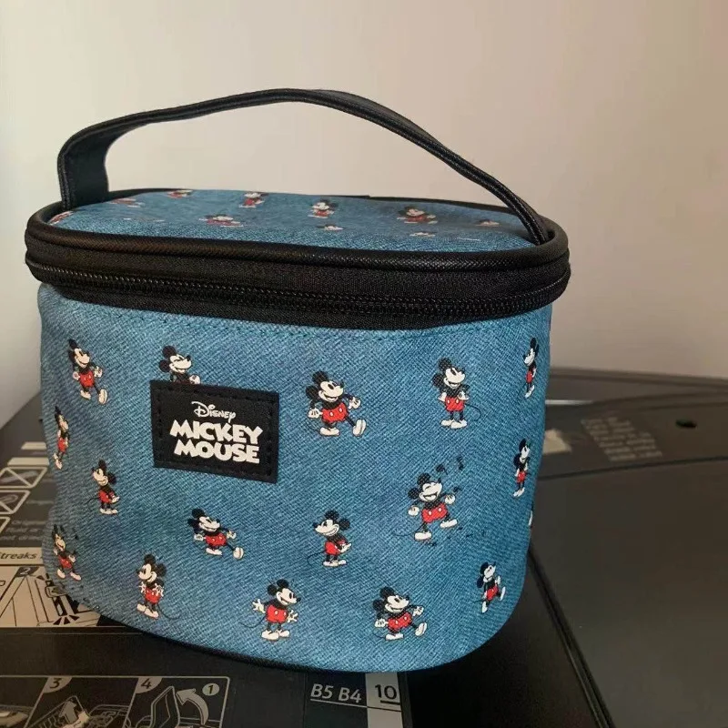 Disney Mickey Mouse Cosmetic Bag Waterproof Large Capacity Handbag Cartoon Cute Travel Portable Storage Make Up Toiletries Case