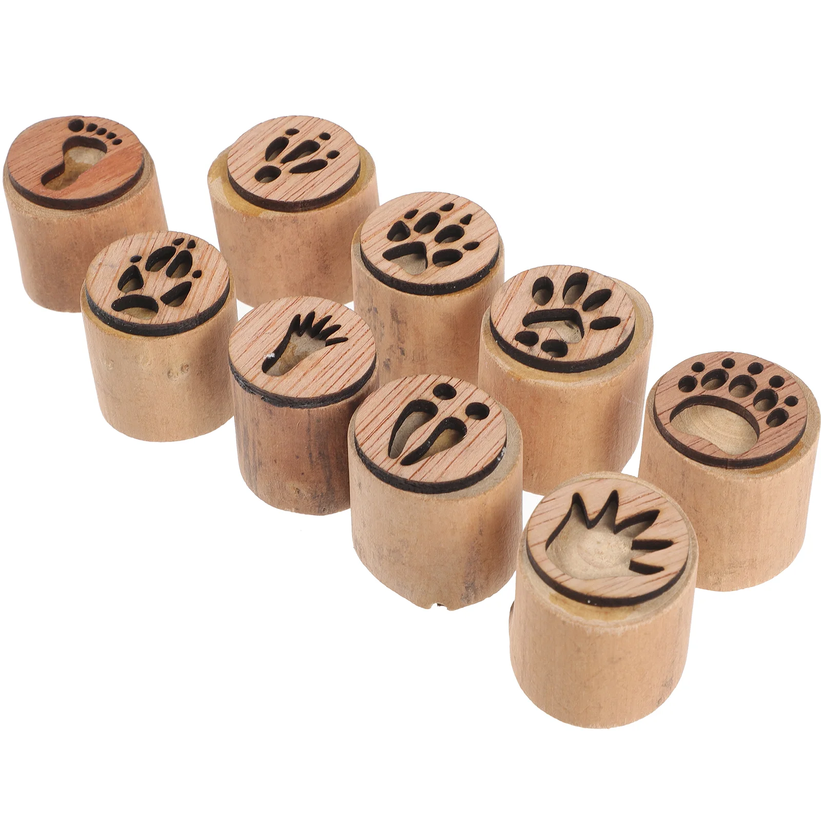 1 Set of Wooden Stamp Decorative Stamp Garden Crafting Stamps Handwork Wood Stamp craft stamps footprint stamp