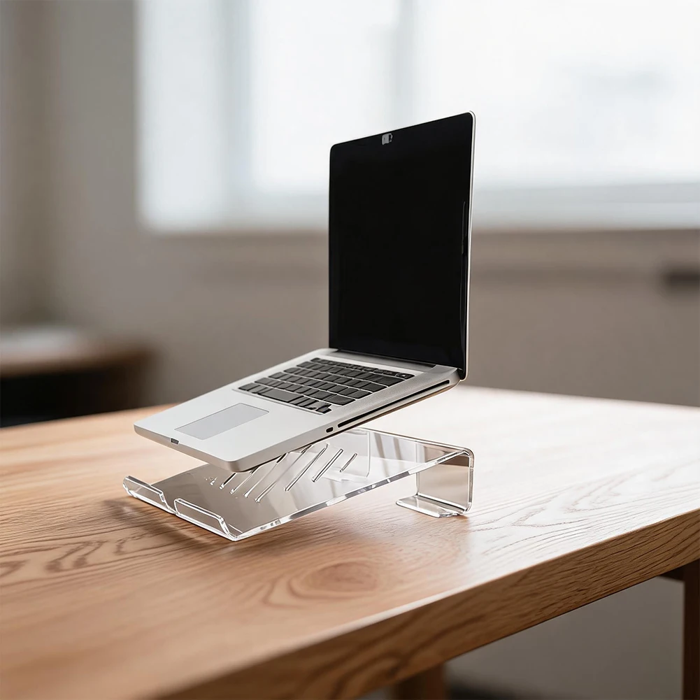 for acrylic Laptop Stand for MacBook for Pro Air and Other 11 to 17 Inch Laptops - Transparent for slim Riser with 7 Cooling