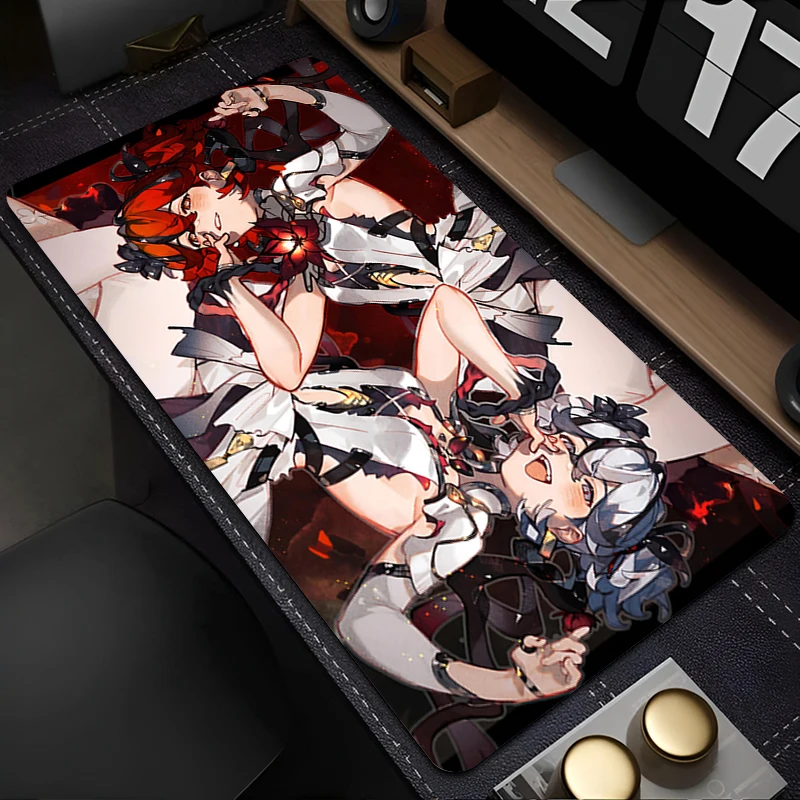 

Mousepad Mouse Pad Gaming Accessories Office HD Keyboard Pad Large Desk Mat W-wuthering W-waves Camellya PC Rubber Extended Pad