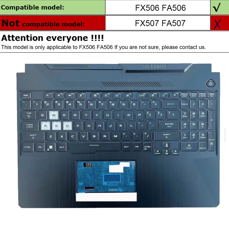 PP+  New Palmrest Cover with Keyboard For Asus TUF Gaming F15 FX506 FA506 3BBKXTAJN00