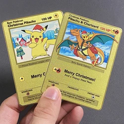 Pokemon Metal Kaarten Engelse Anime Pikachu Charizard Arceus Mewtwo Blastoise Vmax Gx V Letters Game Collection Card Kid Toy Cadeaus