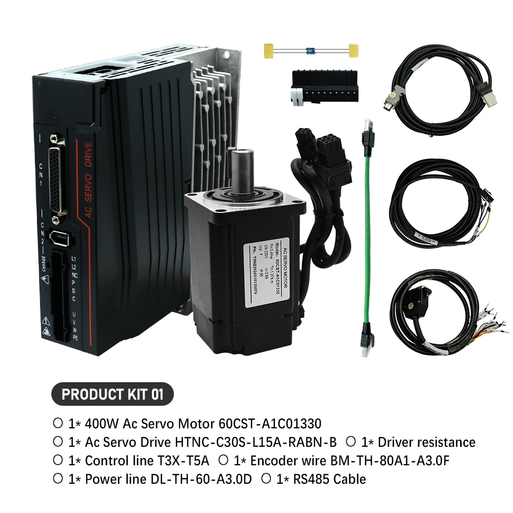 Hot Sales Servo Motor 400w 750w 60CST 80CST Servo Driver C30 17bit Absolute Encoder AC220V 1.27Nm 2.4Nm For CNC Engraver