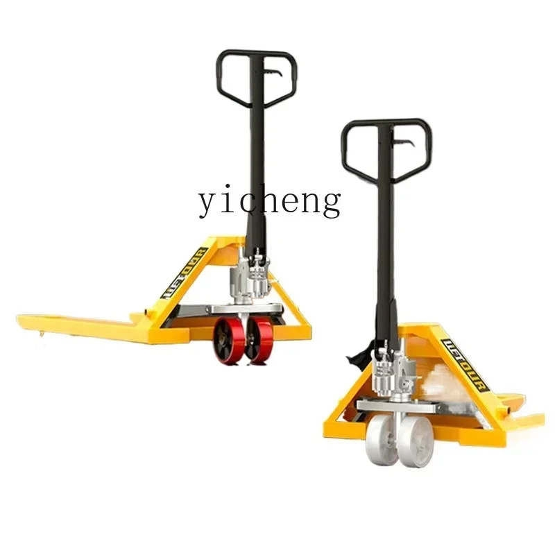 

l4 heavy forklift manual hydraulic truck handling lift hand-in-hand push hydraulic forklift