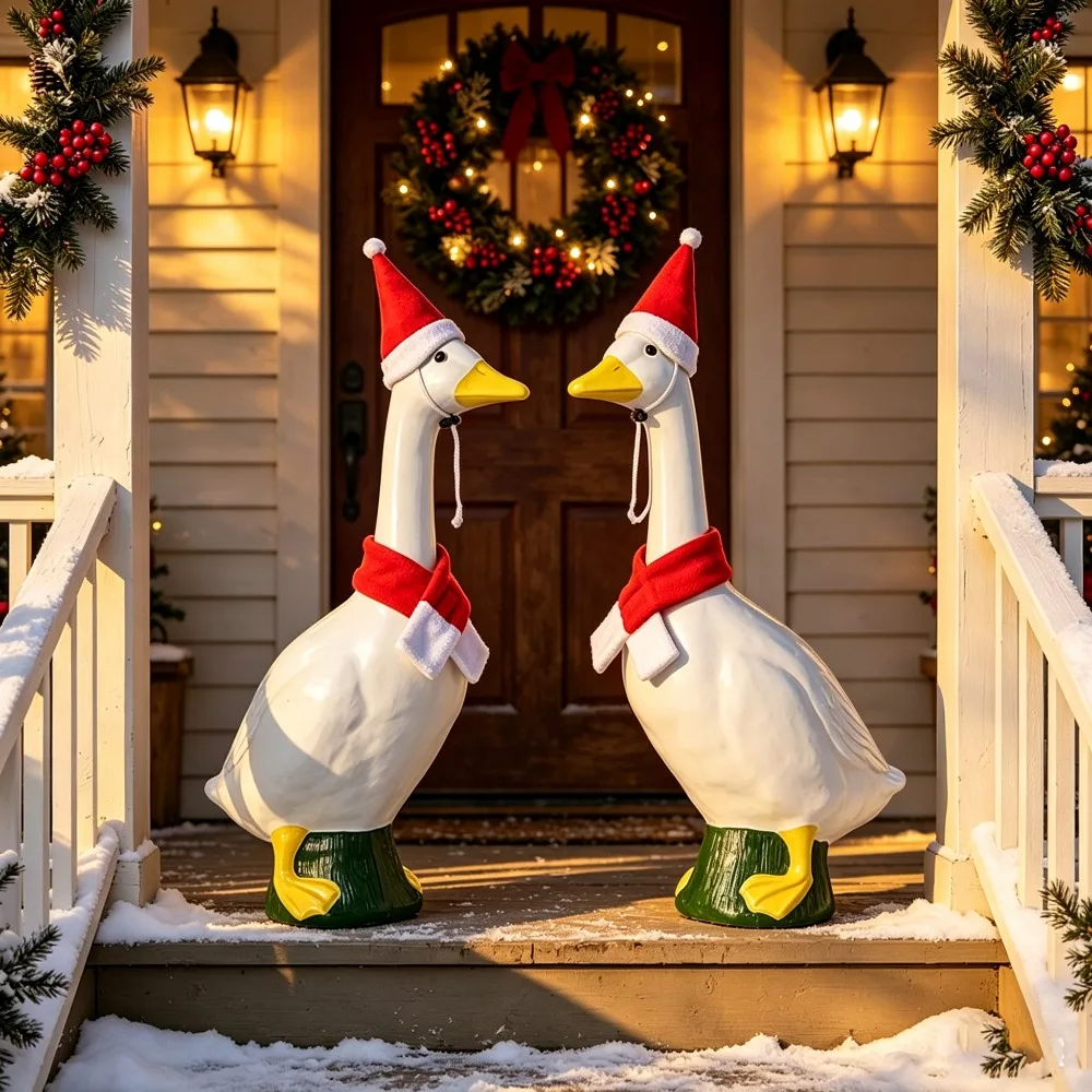 2026 New Halloween Porch Goose Costume Set with Hat  Dress Up Accessory Outdoor Courtyard Lawn Decor No Attached Goose Figurine