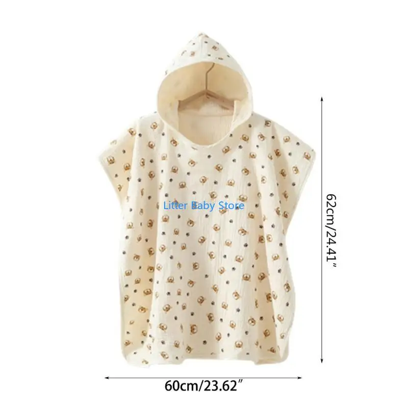 N80C Handuk Mandi Bertudung Bayi Baru Lahir Handuk Mandi Penyerap Tinggi Lembut 0-2Y Jubah Mandi Cetak Bayi Hadiah Mandi Selimut