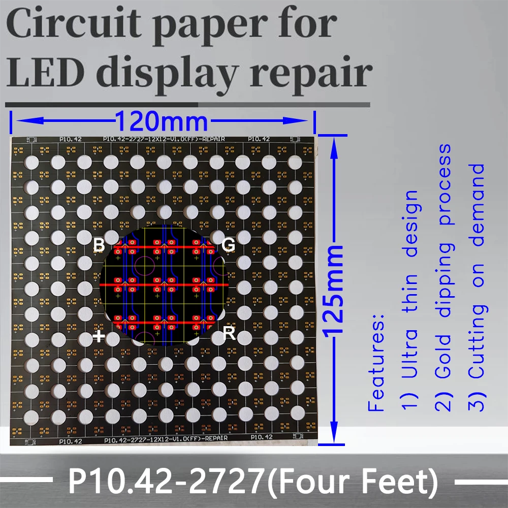 

P10.42-2727(FF) Circuit Paper，Four feet，120X125mm ,Used for repairing damaged PCB pads