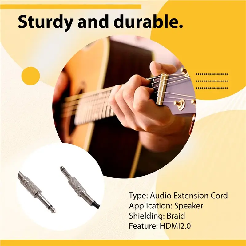

Кабель ABLB-Guitar Spring Cable 6.35/6.5, аудиокабель для гитары и бас-гитары, экранированный провод, 5 м, для подключения звука электрогитары