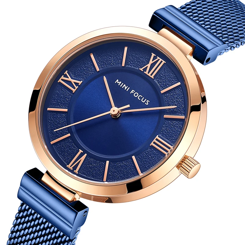 Mini Focus MF0272L Luxury Lady Watch Mesh Stainless Steel Waterproof With Japanese Movement Women Quartz Wrist Watches