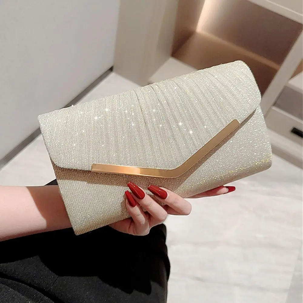 Gold Silver Evening Bag Women Elegant Fashion Banquet Clutch Chain Shoulder Bags Luxury Purse Female Wedding Party Bags