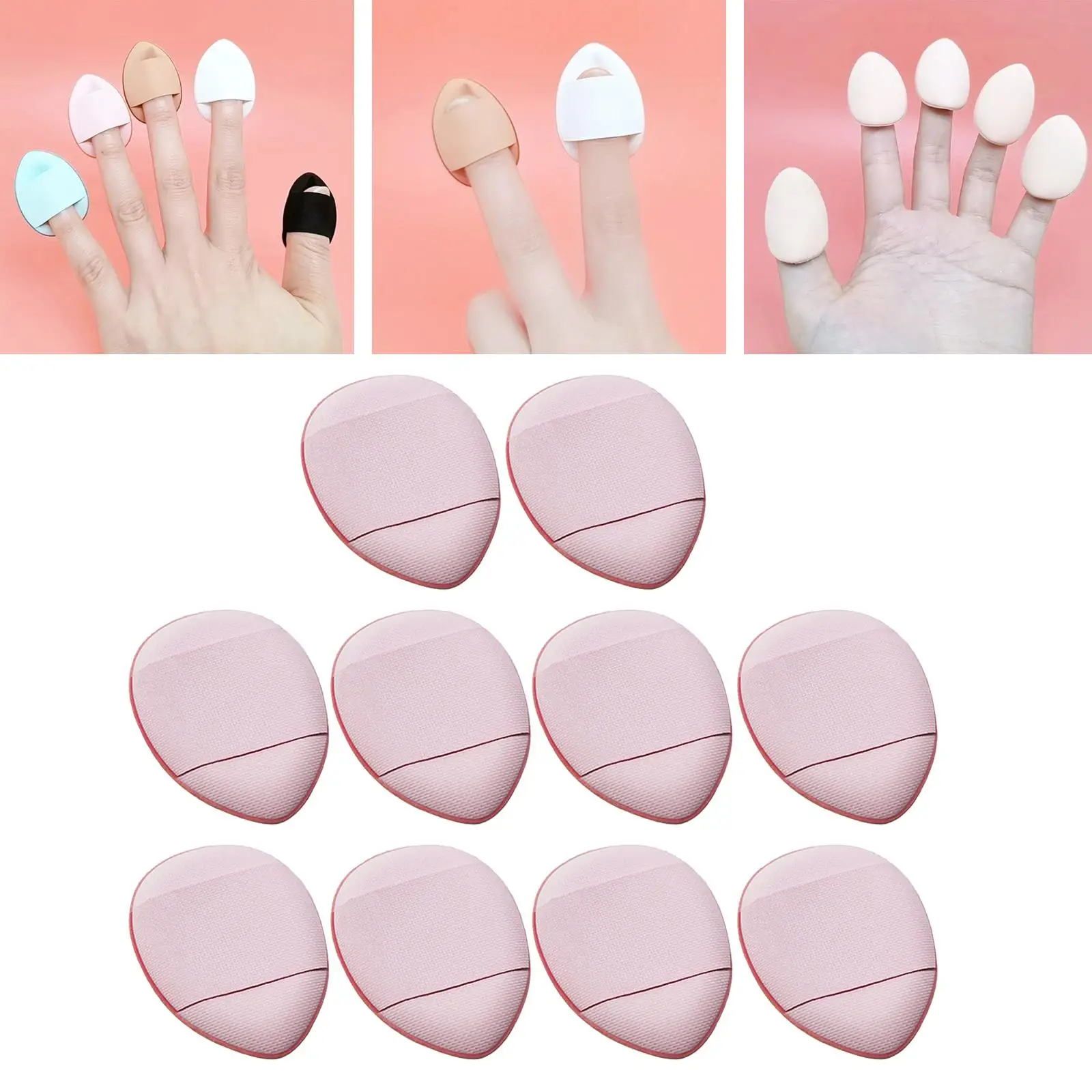 12Pcs Mini Finger Water Drop Shape Loose Makeup PUFF Cosmetic Tool for Foundatio