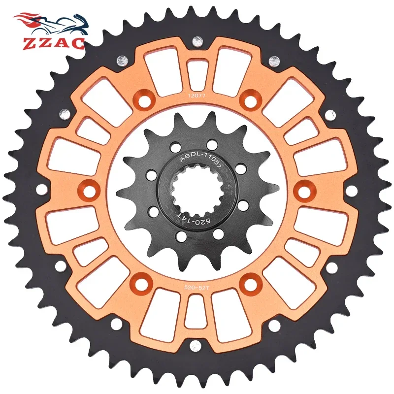 

520 52T 14T Motorcycle Steel Aluminum Composite Front Rear Sprocket Kits For Husqvarna 250FE 350 FE 450FE 501 FE 2014-2021